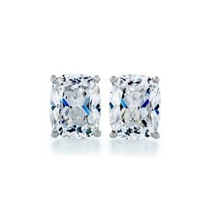 Cushion-cut CZs in Sterling Silver Studs Everyday Luxe EUC